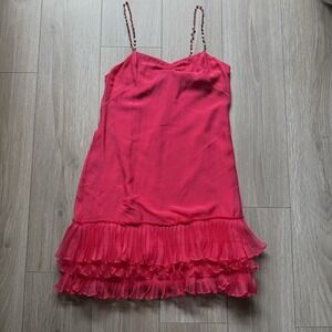 rebecca taylor hot pink dress Rebecca Taylor Pink Handkerchief Midi Dress by Rebecca Taylor